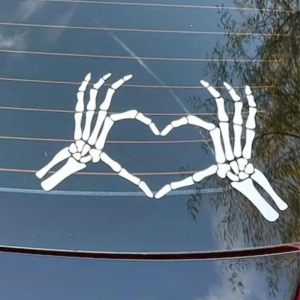 Skeleton Hand & Heart Pattern Car Sticker