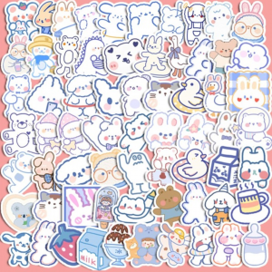 90pcs Cartoon Rabbit Print Sticker
