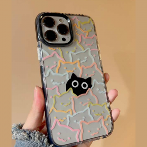 Cartoon Cat Clear Cover IPhone 14