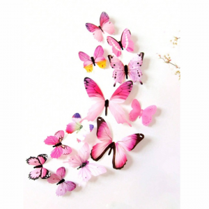12pcs/set PVC 3D Butterfly Sticker