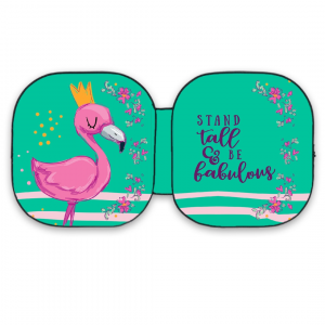 Car SunShade-Green Flamingo