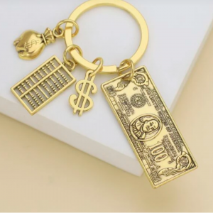 Dollar Sign & Abacus Pendant Keychain