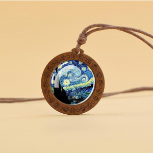 Vintage Wooden Galaxy Necklace