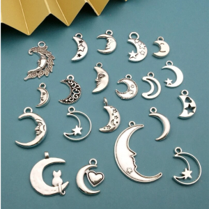 20pcs Creative Zinc Alloy Moon DIY Pendant 