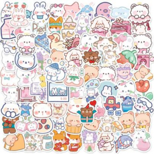 100pcs Cute Cartoon Bear Sticker