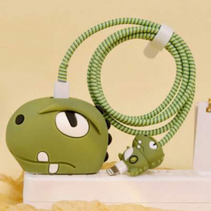 4pcs Dinosaur Decor Charging Data Cable Protector Iphone