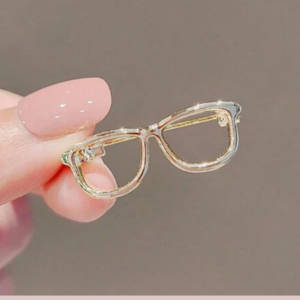 Alloy Glossy Glasses Frame Shaped Brooch