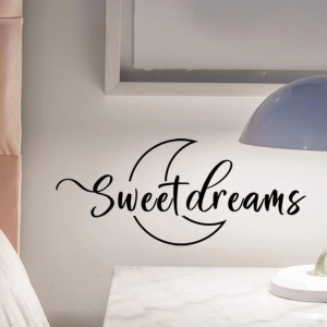 1pc PVC Wall Sticker Moon & Letter 