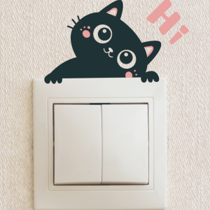 Cartoon Cat Switch Wall Sticker