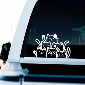 1 sheet Cartoon Cat Pattern Car Sticker