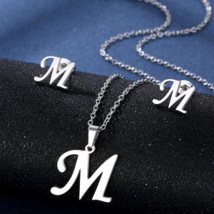 3 pcsFashion Stainless Steel Letter M