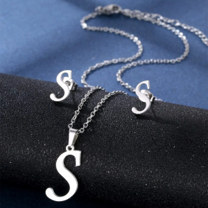 3 pcsFashion Stainless Steel Letter S