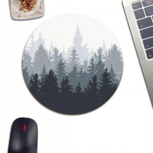  Forest Pattern Round Rubber Mouse Pad