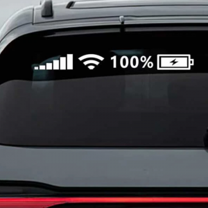 Reflective Phone Signal Battery Pattern Car Sticker