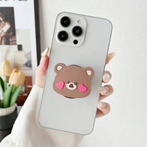 Heart-shaped Bear Phone Stand With Adhesive Tape