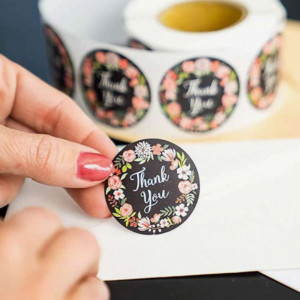 500pcs Flower & Slogan Graphic Gift Sticker (2.5 cm )