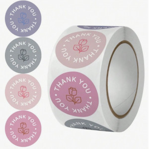 500pcs Round Sticker Copperplate Paper Rose Flower Sticker (2.5 cm )