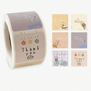 500pcs Thank You Cartoon Stickers  (2.8 *2.8 cm)