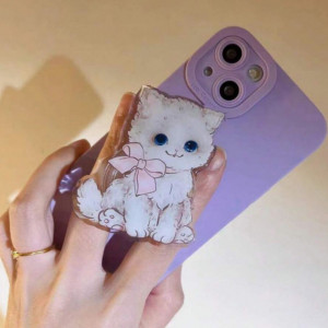 White Flower Cat & Blue Cat  Phone Stand
