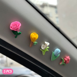 5pcs Flower Design Car Ornament