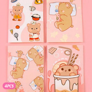 4pcs Cartoon Graphic Notebook