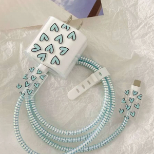 Set of 5 Heart Pattern Data Cable Protector