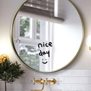 1pc Expression & Slogan Graphic Mirror Wall Sticker