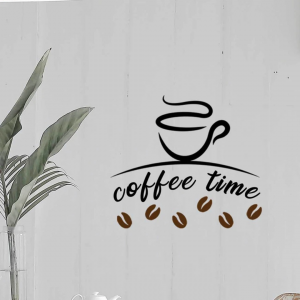 1pc Coffee & Letter Graphic Wall Sticker