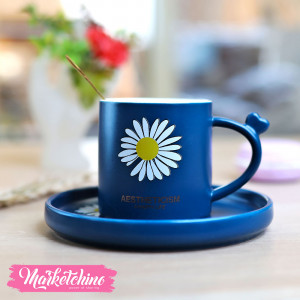 Ceramic Cup&plate-Dark  Blue Dassiy 