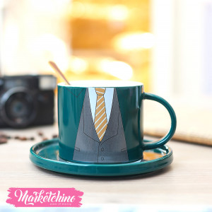 Ceramic Cup&plate-Olive Men Suit