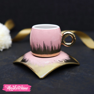 Ceramic Coffee Cup&plate-Pink