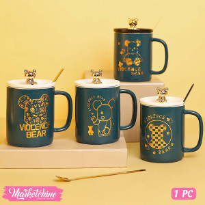 ceramic mug - green random 2