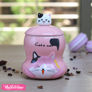 Ceramic Mug-Pink Cat