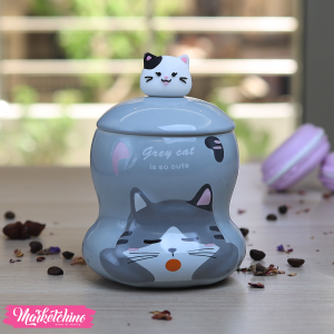 Ceramic Mug-Gray Cat
