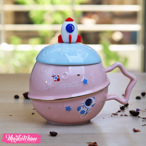 Ceramic Mug-Pink Astronaut