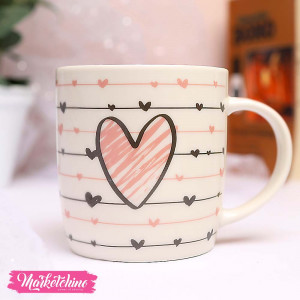 Ceramic Mug-Pink Heart 3			