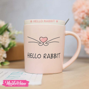 Ceramic Mug With Coaster-Bunny 3