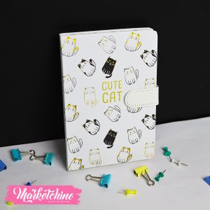 NoteBook-Cute Cat White