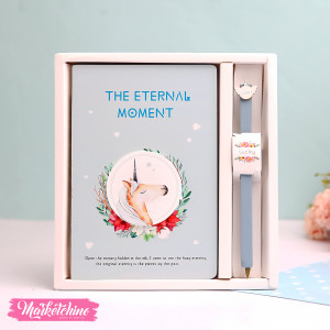 Set OF NoteBook&Pen-Light Blue Unicorn 