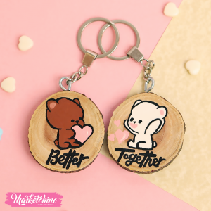  Couples painted Keychain-Better Together