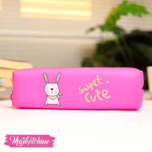 Silicone Pencil case-Fuchsia Bunny
