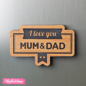 Wood Magnet-Mum&Dad