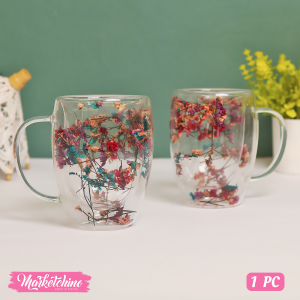 Double Pyrex Mug With Baby Flower 