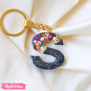 Resin Keychain-Letter S