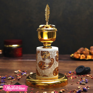 Ceramic Censer-White&Gold 3