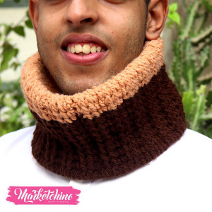 Infinity Scarf For Men-Crochet-Brown&Beige