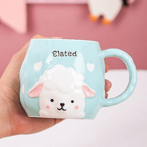 Ceramic Mug-Mint Green Sheep 