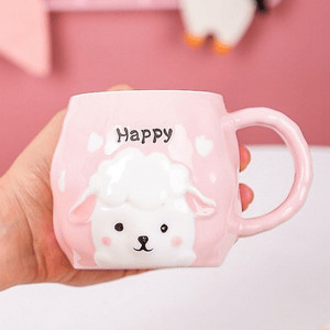 Ceramic Mug-Pink Sheep 