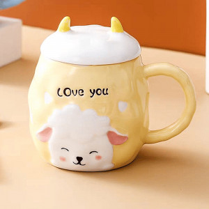 Ceramic Mug-Yellow Sheep 