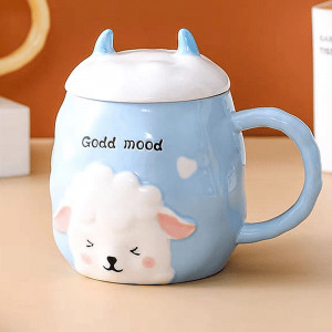 Ceramic Mug-Light Blue Sheep 